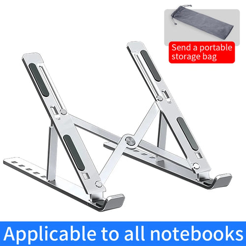 Elevate Your Workspace with the Adjustable Aluminum Alloy Laptop Stand - Foldable, Portable, and Non-Slip Design for Ultimate Comfort