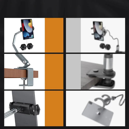 Ultimate Adjustable Desk and Bed Tablet Stand for 4-12.9 Inch Devices - Sturdy Aluminum Arm Mount for iPad Pro, Mini, and Xiaomi Tab