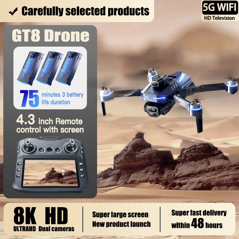 Experience Cutting-Edge Aerial Photography with the Xiaomi GT8 Drone: 8K Dual Camera, Brushless Motor, and 5G WiFi Connectivity