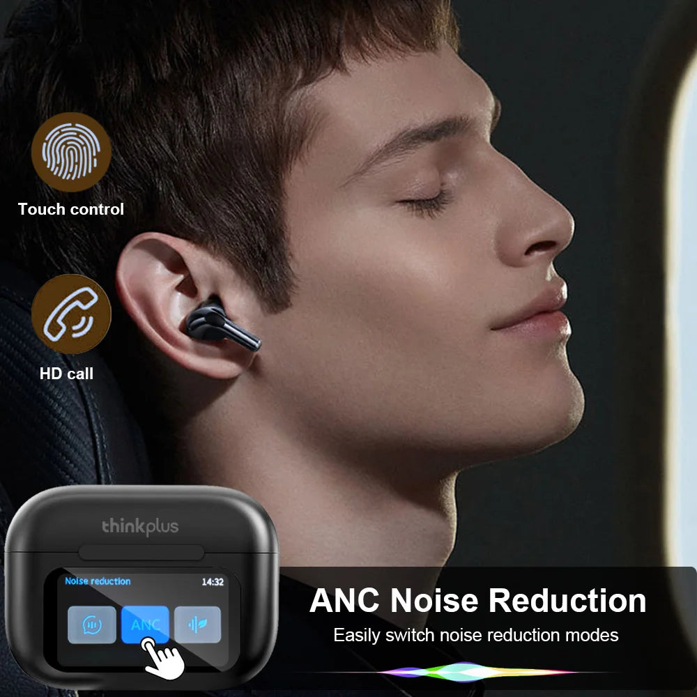 Experience Unmatched Sound Quality with Original Wireless Bluetooth Earphones - ANC Noise Reduction, HD Mic for Clear Calls, and LED Touch Screen Control